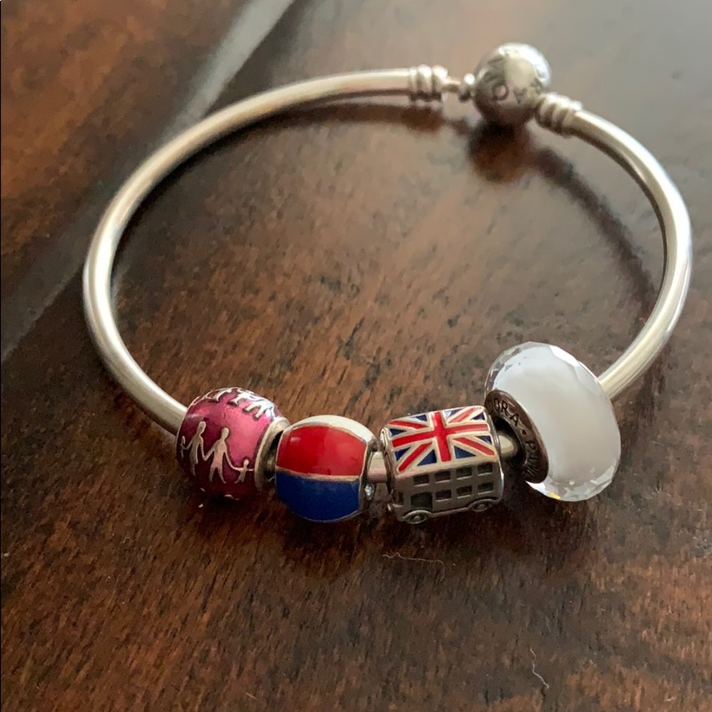 Pandora Bangle Bracelet W/ Charms